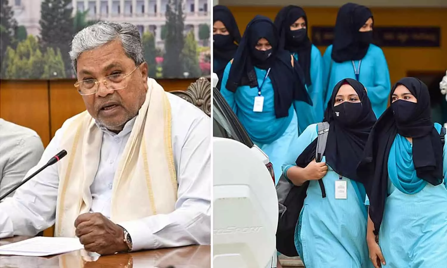 കർണാടകയിലെ ക്ലാസ് റൂമുകളില്‍ ബിജെപി നടപ്പാക്കിയ ഹിജാബ് വിലക്ക് നീക്കി സിദ്ധരാമയ്യ സർക്കാർ